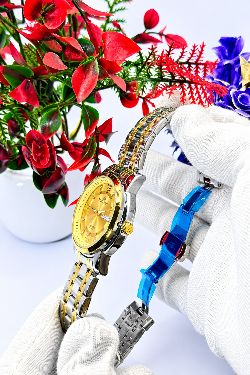 Forichs square&facted Bazel Date&Day fJust Men Watch