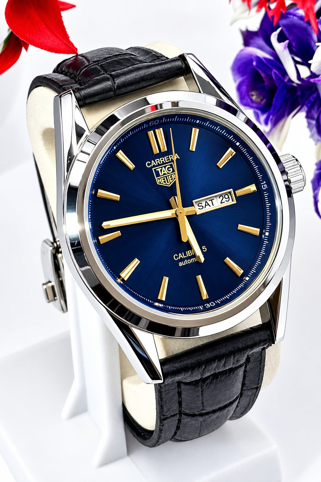 Carrera calibre5 automatic butterfly day&date man strap watch