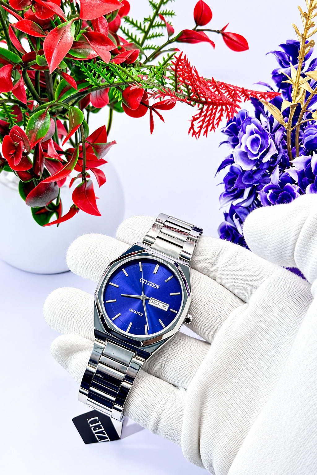 Citizen luxury silver octagonal watch