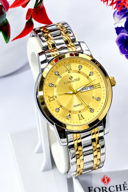Forichs square&facted Bazel Date&Day fJust Men Watch