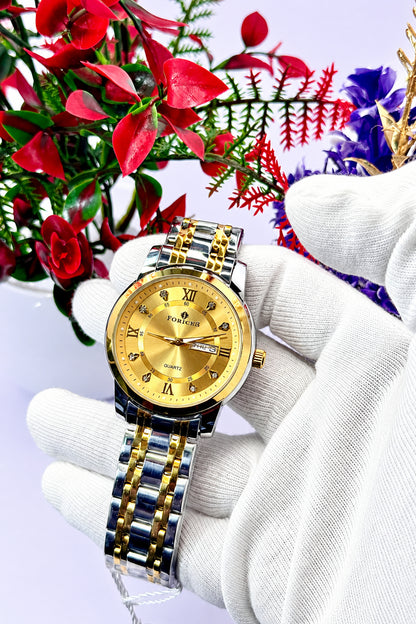 Forichs square&facted Bazel Date&Day fJust Men Watch