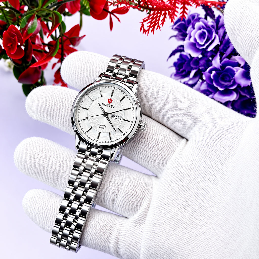 Rustet Quartz Square day&date ladies watch