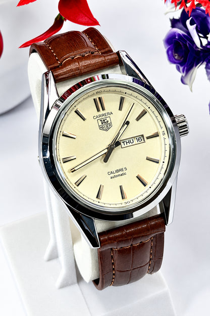Carrera Caliber5 automatic butterfly day&date Man strap watch